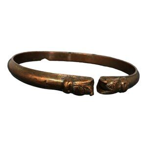 Unisex Copper Punjabi Cuff Kada Animal Figure Free Size Tribal Bracelet